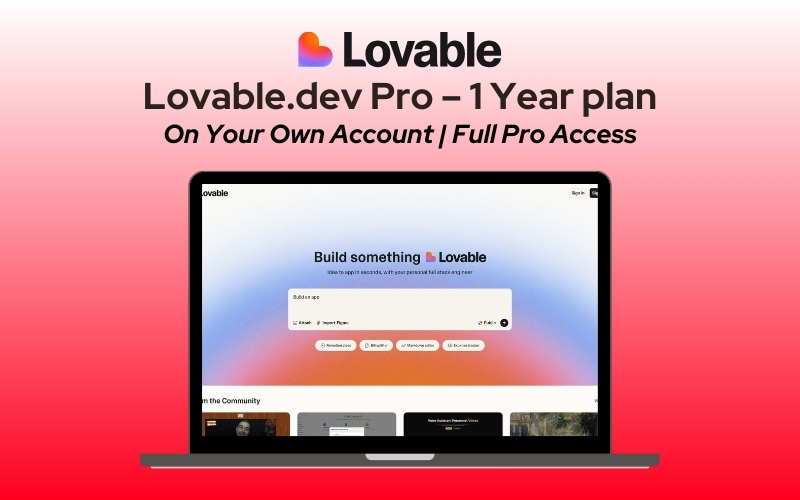 Lovable.dev Pro – 1 Year Subscription (On Your Own Account)